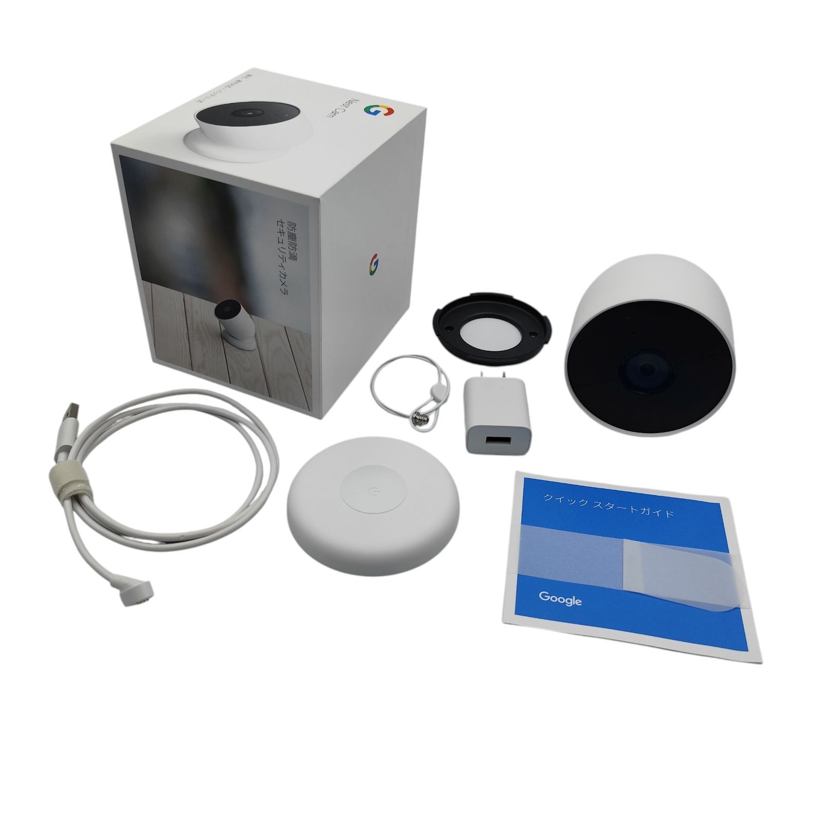 管理番号3279 Google Nest Cam 1080 p モーションのみ 屋内 屋外対応 バッテリー式 ホワイト GA 01317 JP