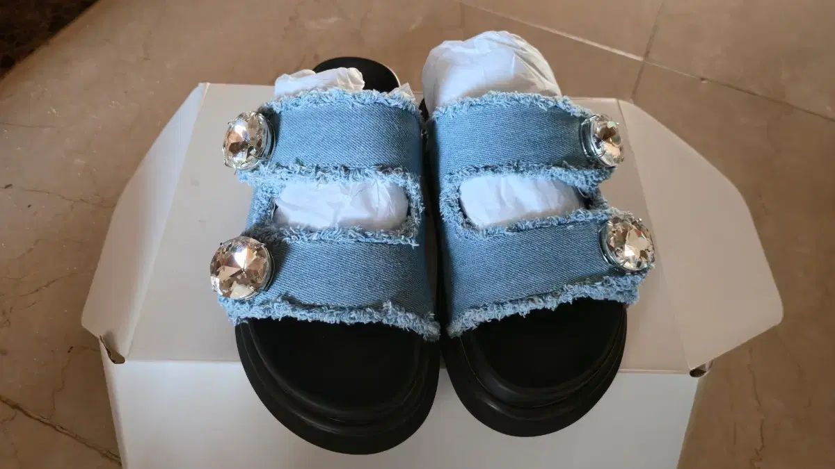 シューコンマボニー デニムスリッパ