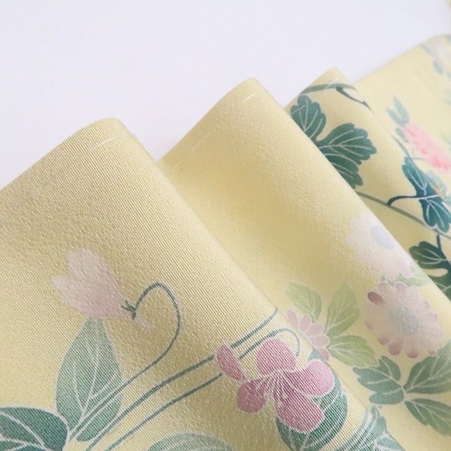 ❁tomihisa❁新品 手描き友禅 落款 着物 正絹“染め美しく花を愛でる