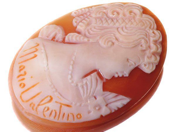 【ジュエリー極】マリオヴァレンチノ作 アンティーク 素敵な貴婦人の彫刻 シェルカメオルース 45.4ｍｍ×33.9ｍｍ w5996v【送料無料】