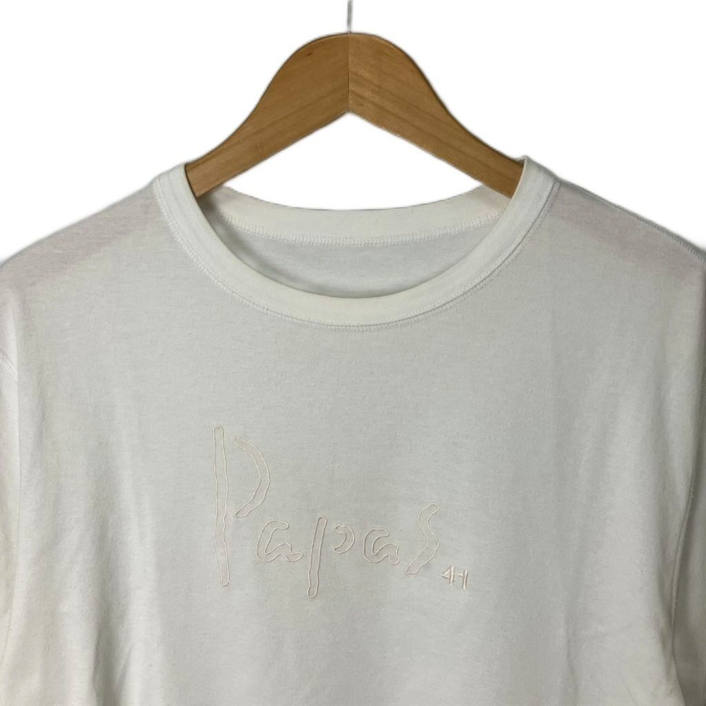 パパス Papas フロント ロゴTシャツ カットソー 半袖 クルーネック