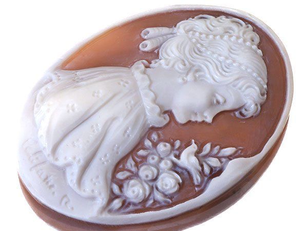 ジュエリー極】作家品サイン有り お洒落な貴婦人と小鳥の彫刻 高級