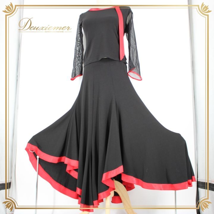 社交ダンス 衣装 スタンダード 上下セット ツーピース パーティ衣装