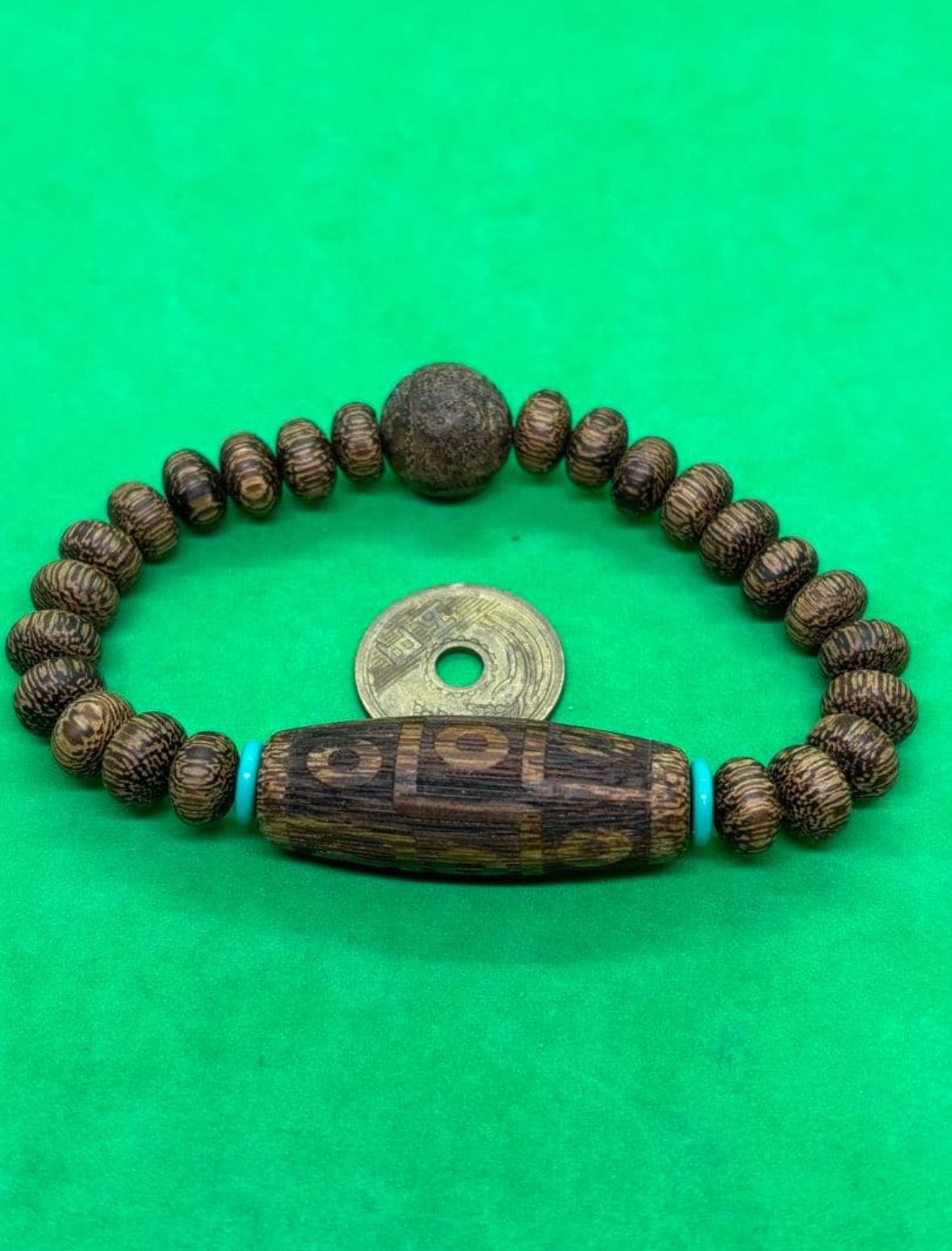 黄奇楠沈香9mm 算盤玉ブレスレット 九眼天珠3805-7/8 - メルカリ