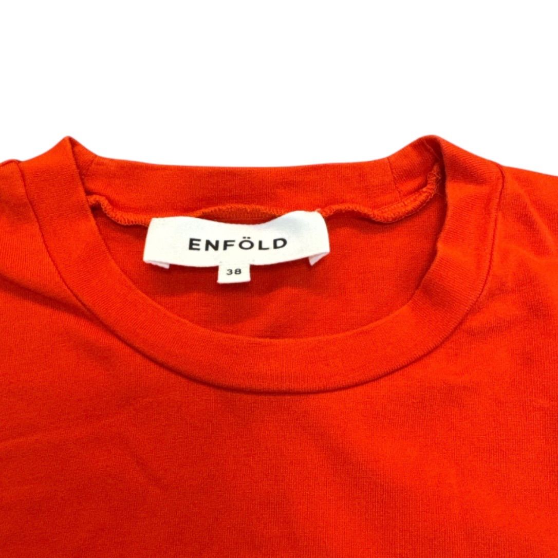 ENFOLD エンフォルド Tシャツ トップス レッド 38 レディース 無地