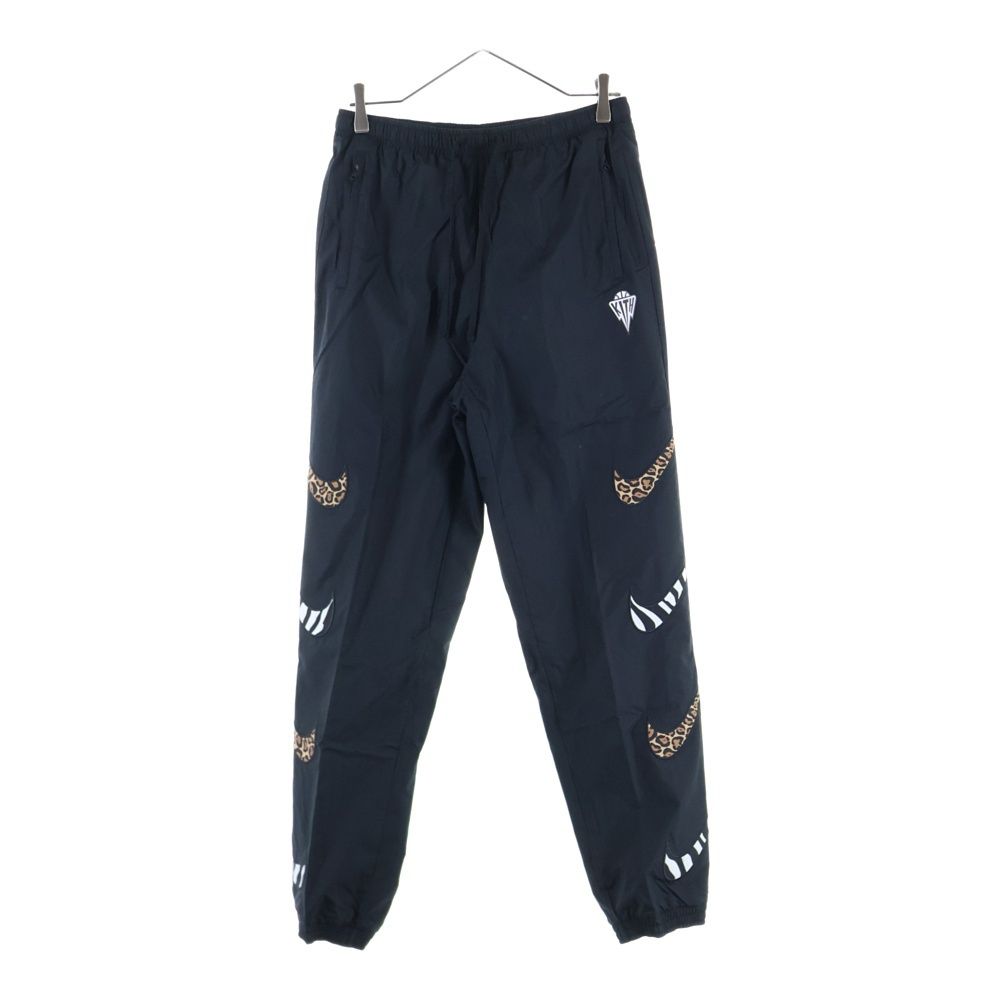 Nike KITH コラボ ナイロンパンツ　ブラック　ナイキ　トラックパンツ NIKE (ナイキ) × KITH Max Swoosh Pant ANIMAL キス ロゴパッチ