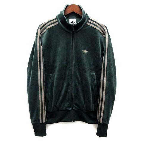 アディダス adidas ファイヤーバード ベロア ジャージ セットアップ トップ ジャケット トラックパンツ シャドーグリーン XS