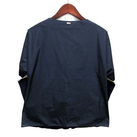 ヘルノ HERNO 切替 カーディガン ジャケット ラメ ネイビー 紺 40