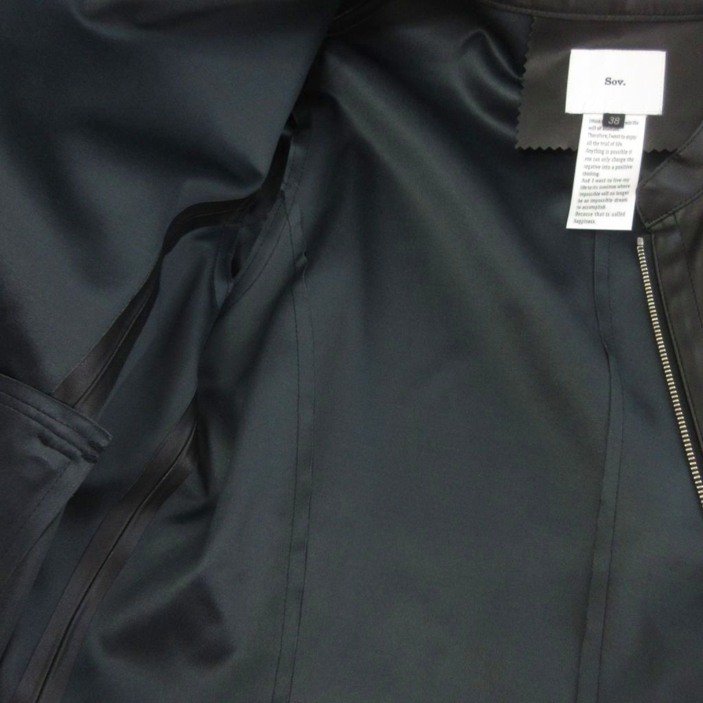 ソブ sov. ダブスタ タグ付き シングル ライダースジャケット フェイク