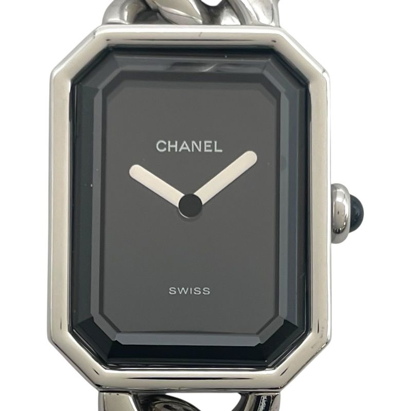 CHANEL / プルミエール/M/クォーツ腕時計/アナログ/BLK/SLV/H0452 シャネル CHANEL プルミエール XL H0452 ブラック SS クオーツ