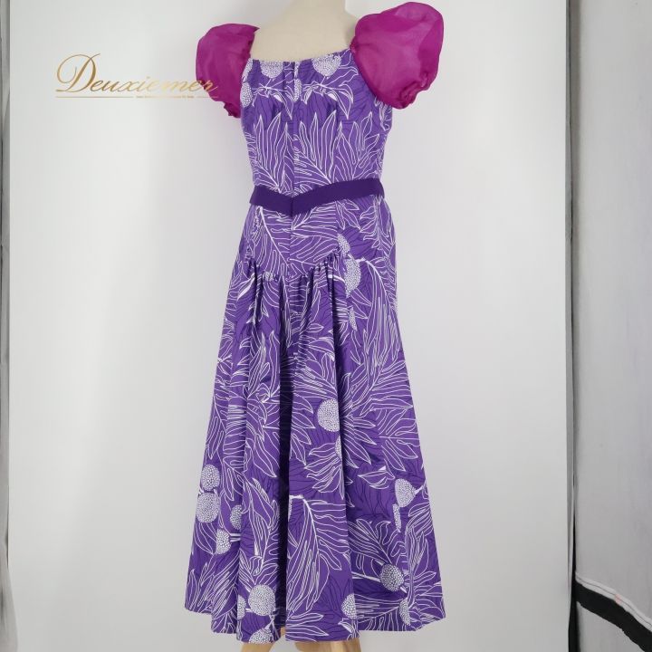 【日本製 フラダンス衣装】パープル ALOHA STANDARDS ワンピース フラダンス 衣装 ワンピース ドレス パープル系 アロハスタンダード