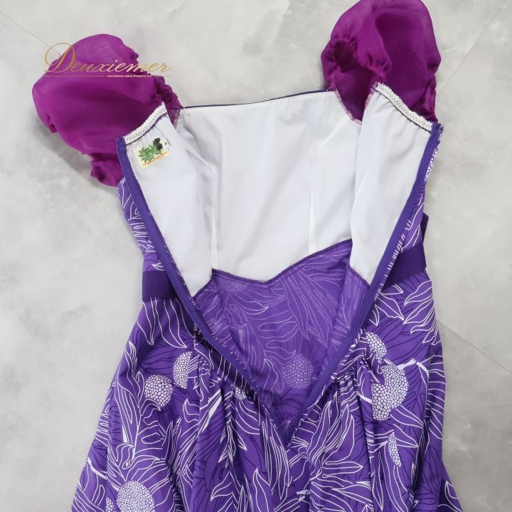 フラダンス 衣装 ワンピース ドレス パープル系 アロハスタンダード