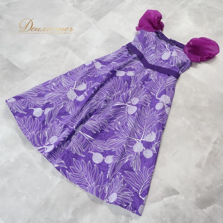 フラダンス 衣装 ワンピース ドレス パープル系 アロハスタンダード