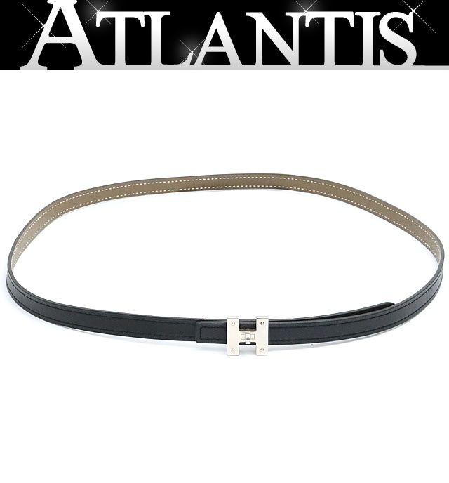 エルメス HERMES リバーシブルミニHベルト レディース 黒 Z刻印 2021年 size 80 17758