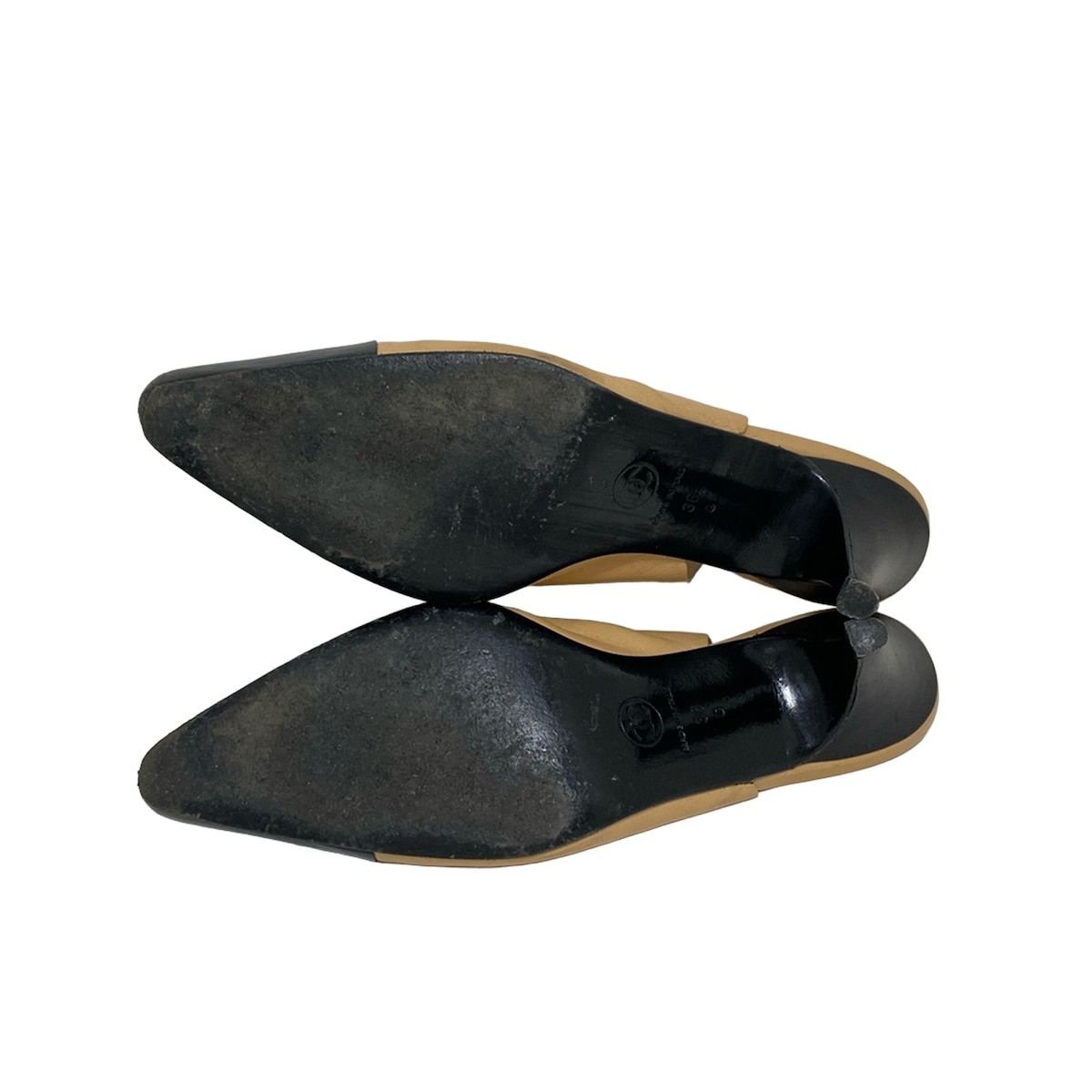 CHANEL(シャネル) サンダル 36 C レディース - ベージュ×黒 レザー