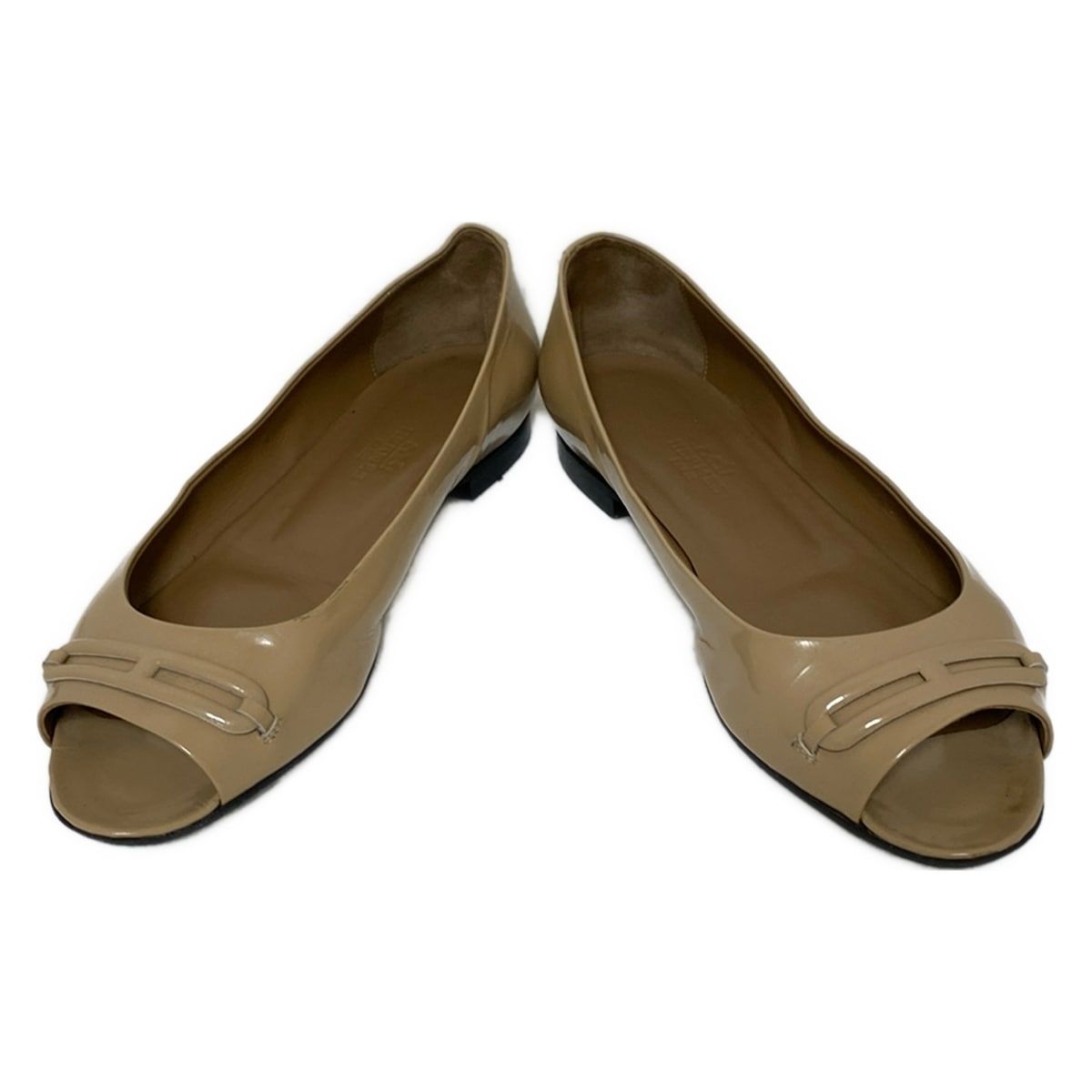HERMES エルメス パンプス 36 1 2 レディース - ベージュ アウトソール張替済 レザー