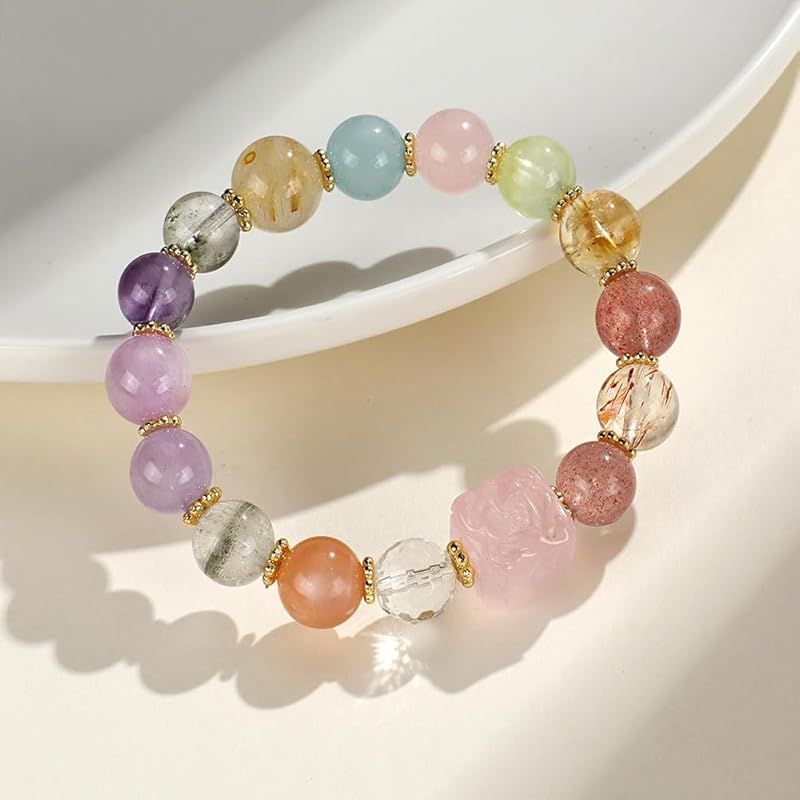 新品】 ブレスレット レディース 天然石 九尾狐デザイン ミックス