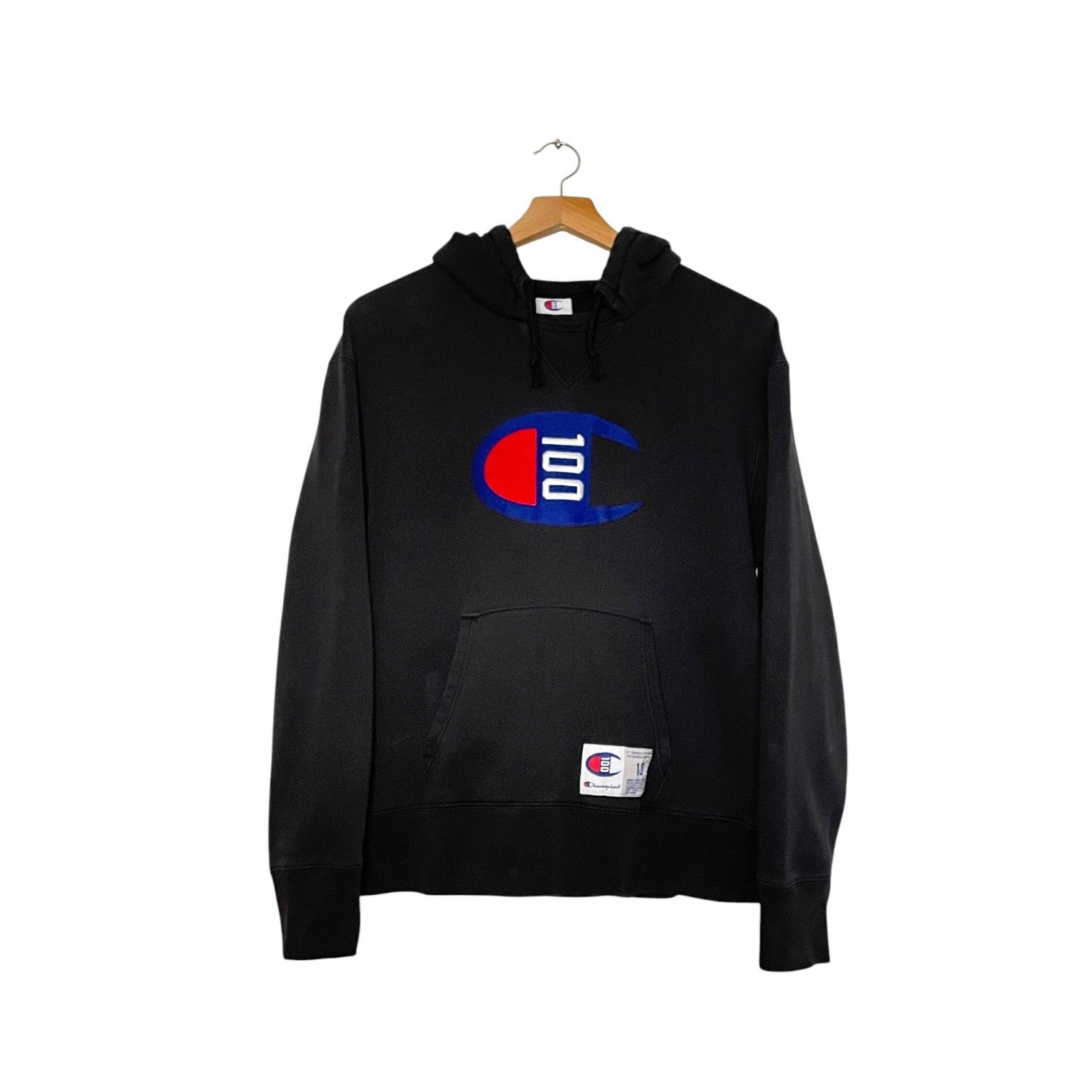 Champion】パーカー｜メンズLサイズ相当｜ブラック｜ロゴ入り - メルカリ