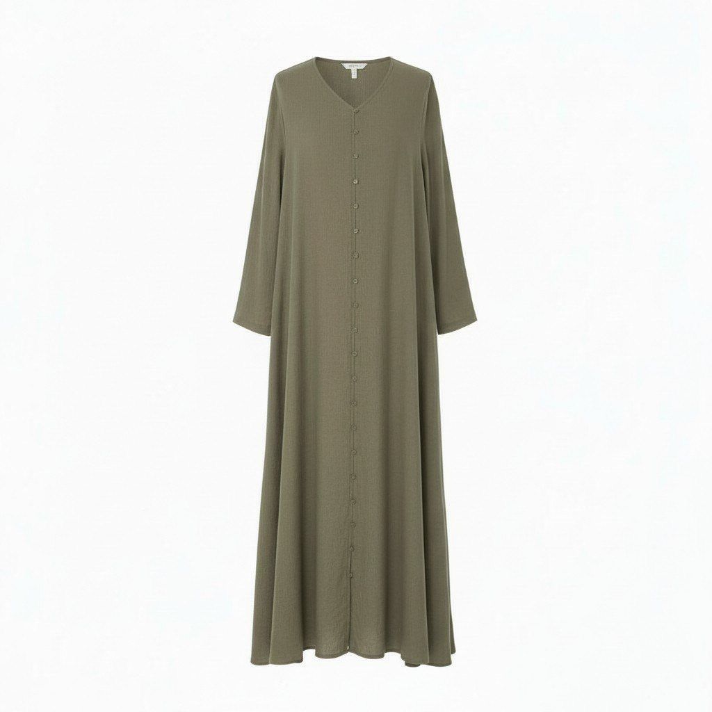 28k29【美品】JURGEN LEHL ヨーガンレール 長袖リネンワンピース