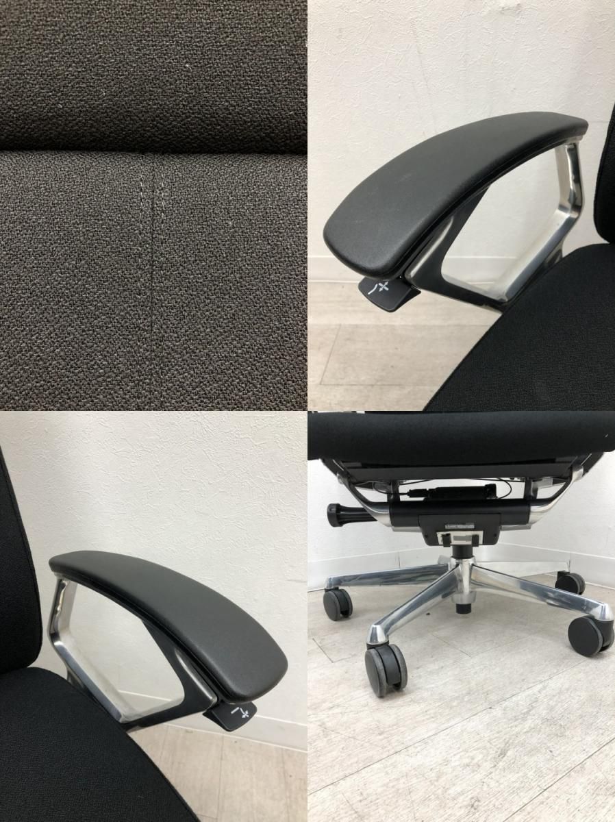  品 オカムラ 固定肘付デュークチェア CZ87ZR ブラック 通気性良好 オフィスチェア ワークチェア 椅子 チェア