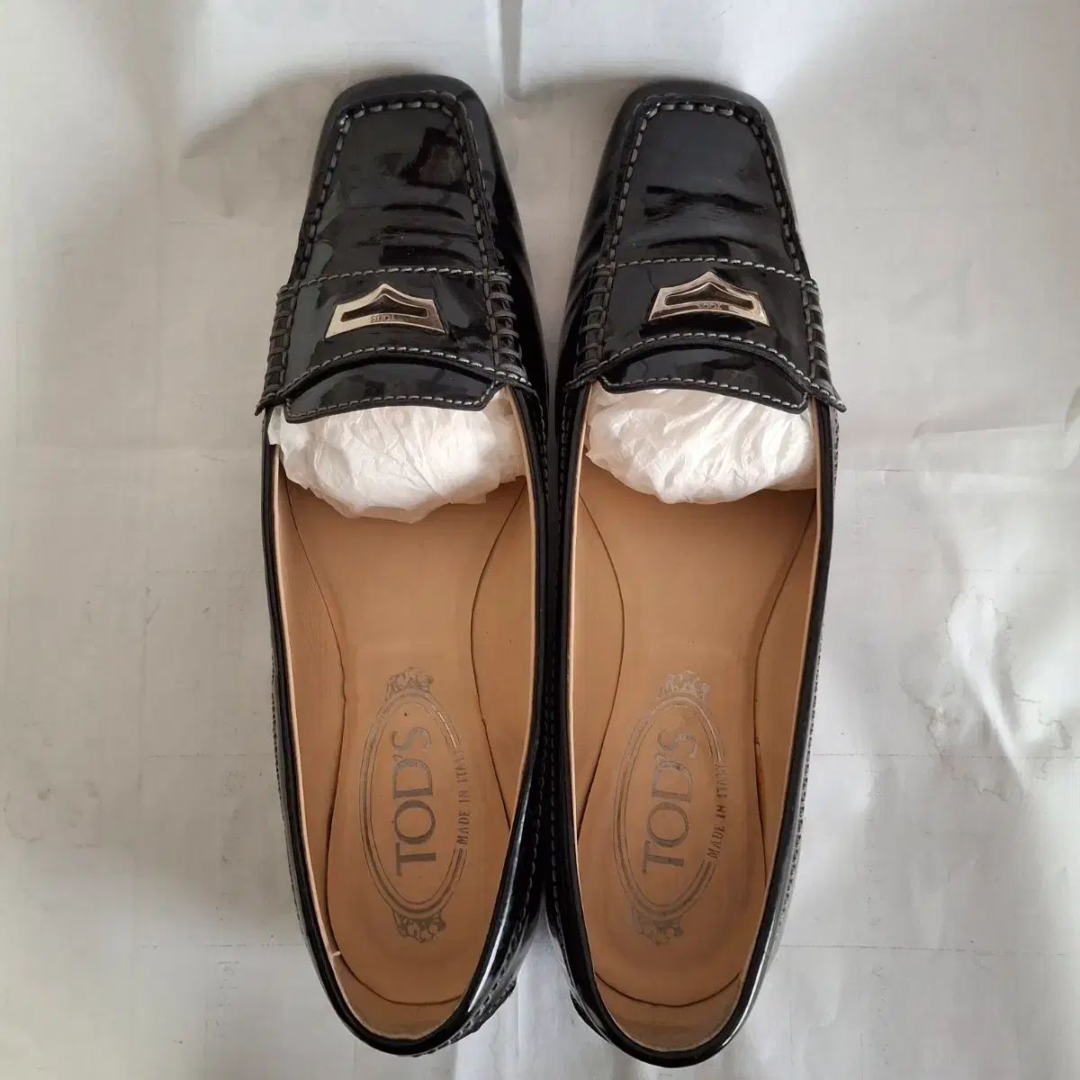 TOD'S トッズ ブラック パテント ローファー レディース 靴 - メルカリ