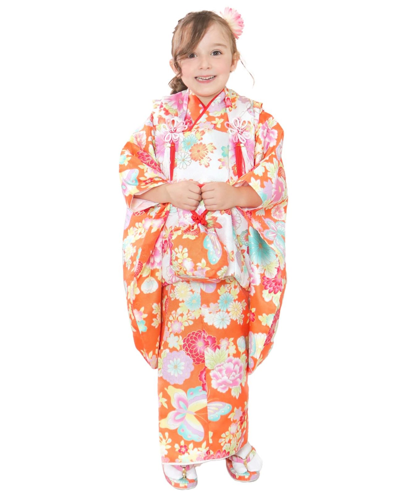 フルセット 753 小物 被布 セット 華やか 着物 女の子 3歳 C 七五三 キョウエツ KYOETSU