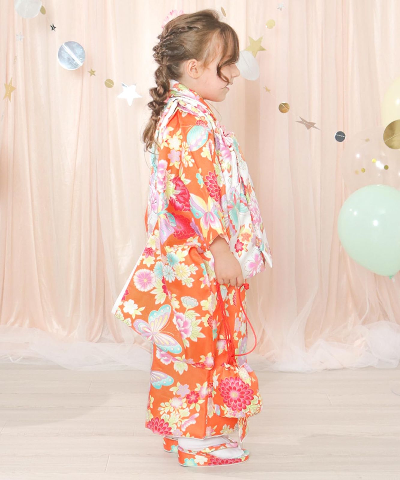 フルセット 753 小物 被布 セット 華やか 着物 女の子 3歳 C 七五三 キョウエツ KYOETSU