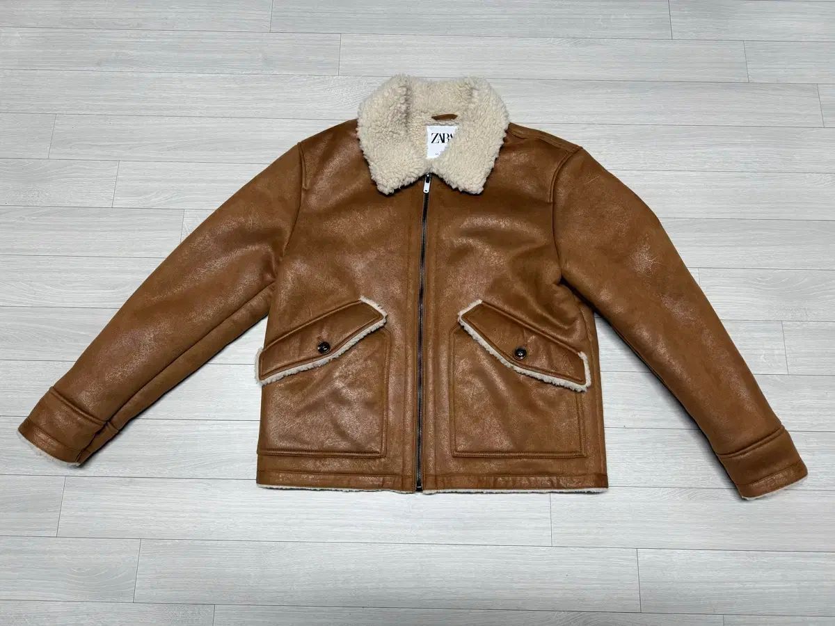 メンズ ZARA ザラ ムートン ジャケットL (未使用) - メルカリ