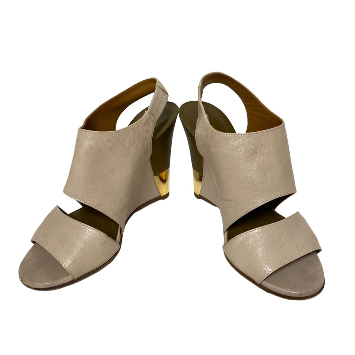 Chloe クロエ サンダル 36 レディース - ベージュ ウェッジソール レザー