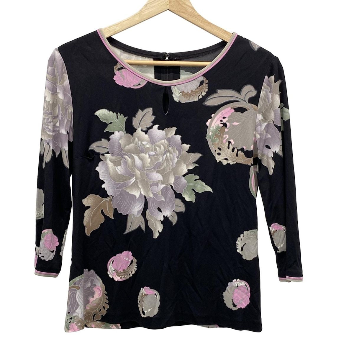 LEONARD(レオナール) 七分袖カットソー サイズ38 M レディース - 黒