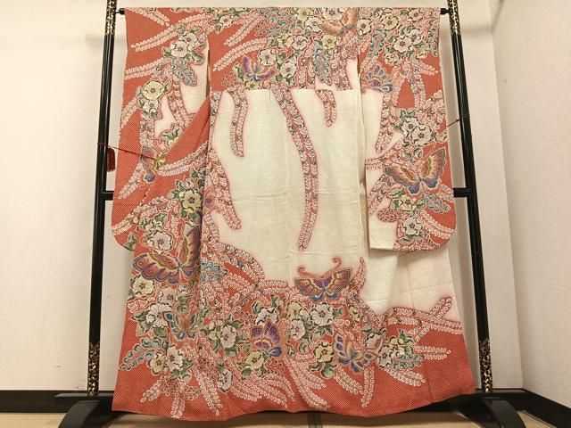 平和屋着物○名門 藤娘きぬたや・総絞り 振袖 辻が花 花蝶文 暈し染め