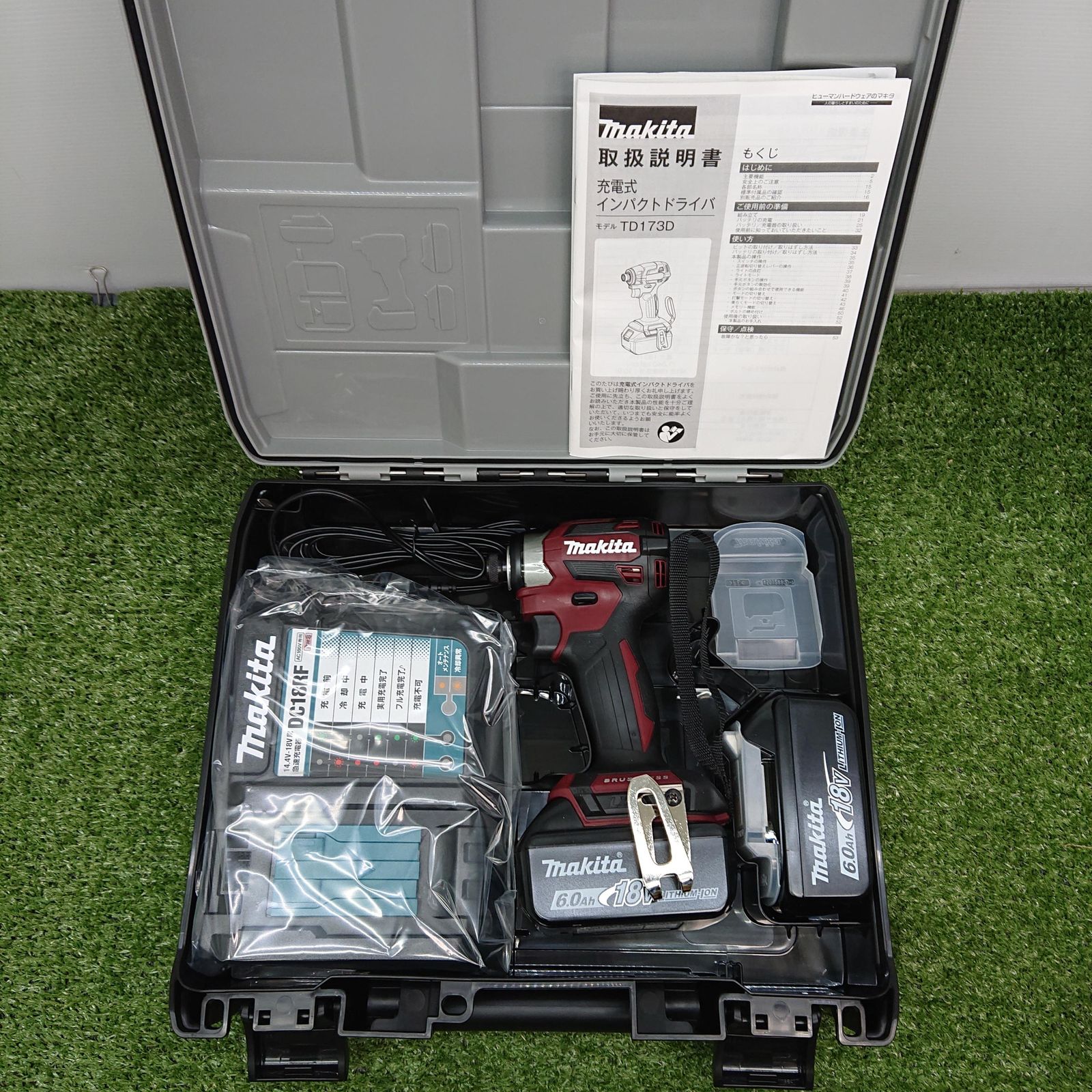 色 マキタ 充電式インパクトドライバ 18 V レッド フルセット 4727