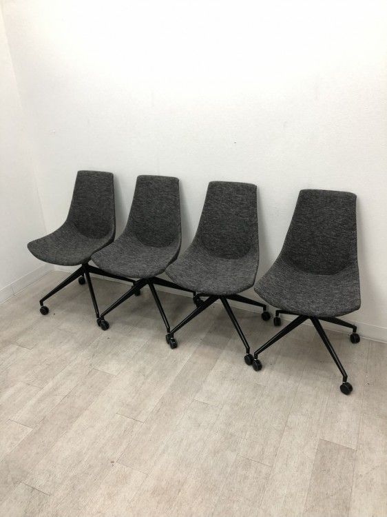 品 相合家具 エマ ACSシリーズ ミーティングチェア 4脚セット グレー