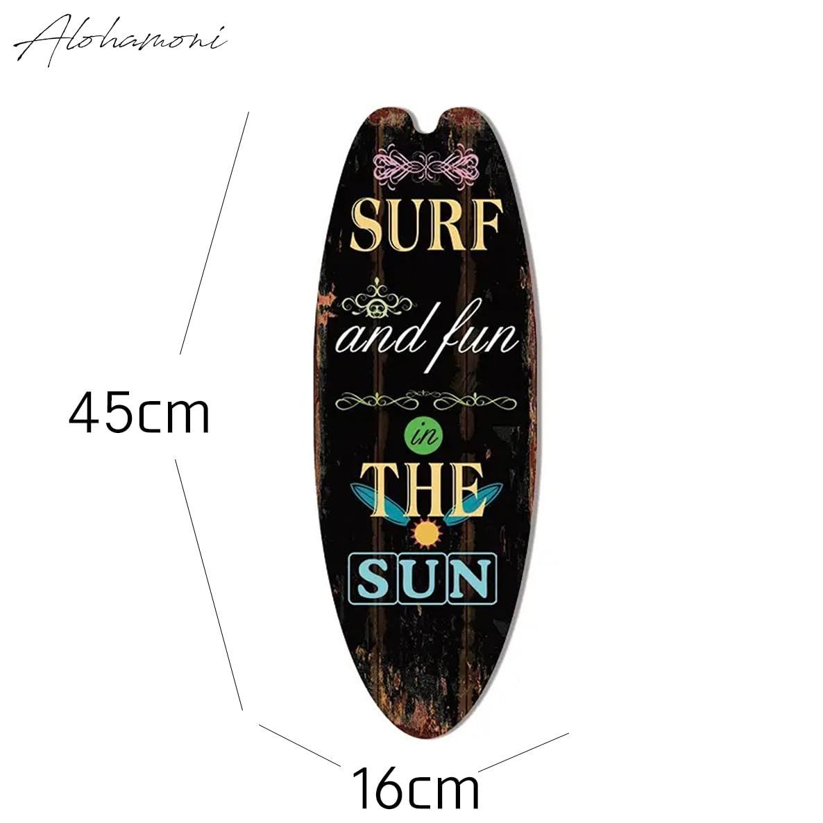 ALOHAMONI] ヴィンテージ アメリカン ウッド サーフボード サイン