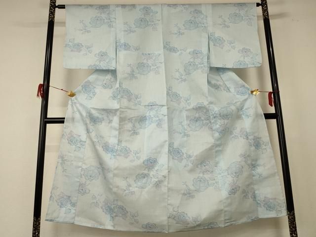 平和屋着物 夏物 小紋 紗 草花文 jd