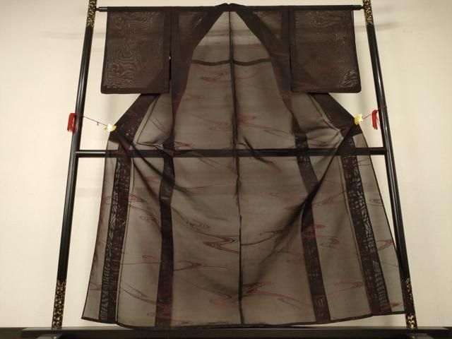 平和屋着物 夏物 小紋 流水紋紗 正絹 jd