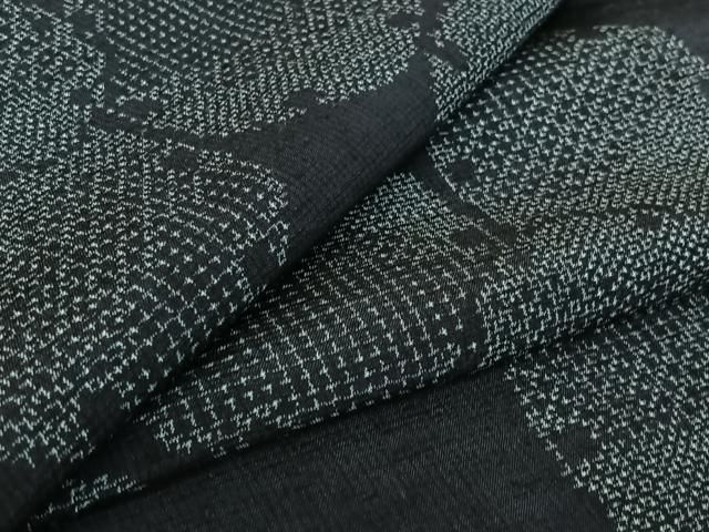 平和屋着物 上質な紬 単衣 雪輪文 正絹 jh