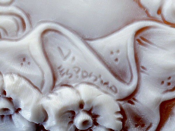 ジュエリー極】作家品 サイン刻印有 大きな花飾りの貴婦人 シェル