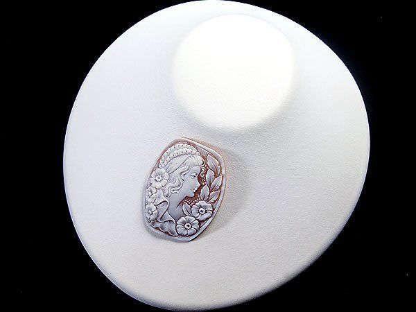 ジュエリー極】作家品 サイン刻印有 大きな花飾りの貴婦人 シェル