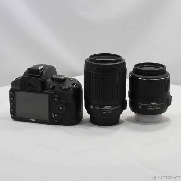 中古品〕 NIKON D3200 ダブルズームキット (2416万画素／SDXC)【262