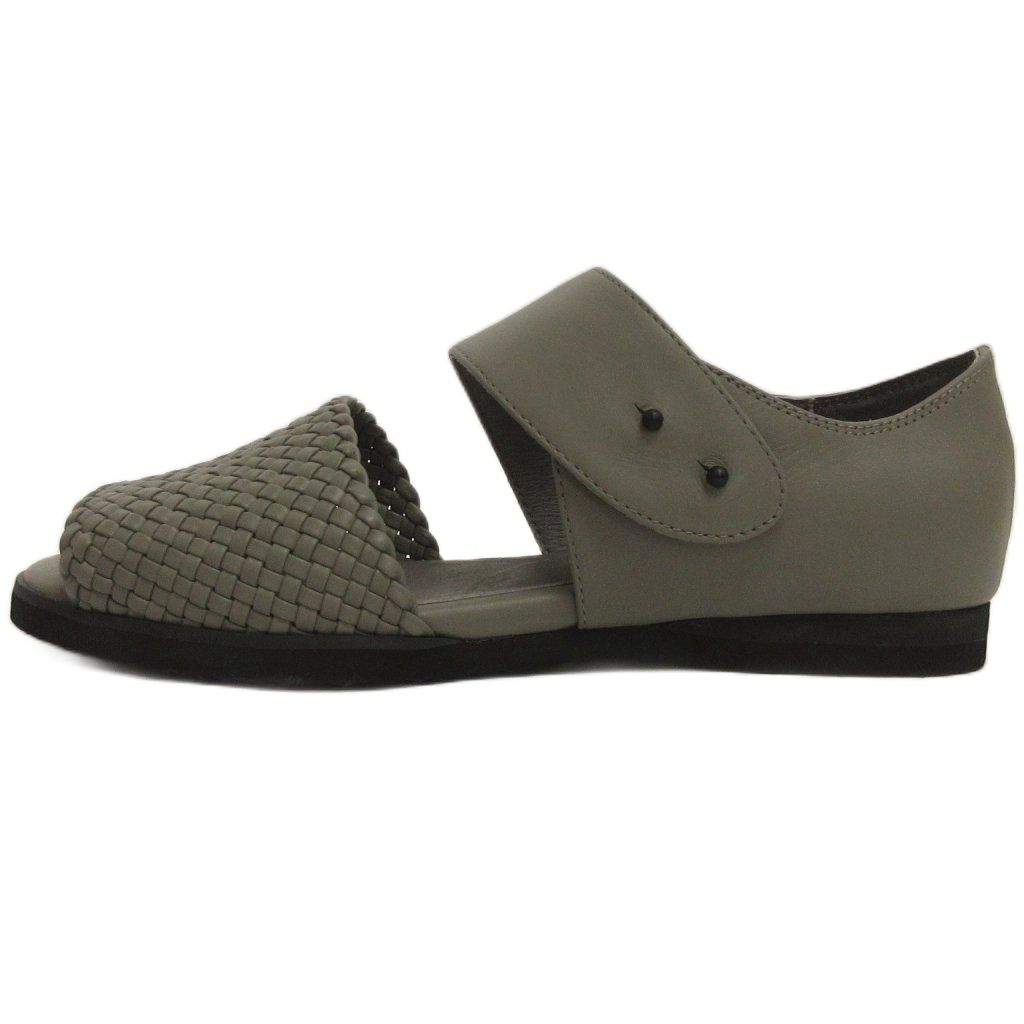 ヨーガンレール JURGEN LEHL メッシュ レザー ストラップ サンダル フラット グレー系 24