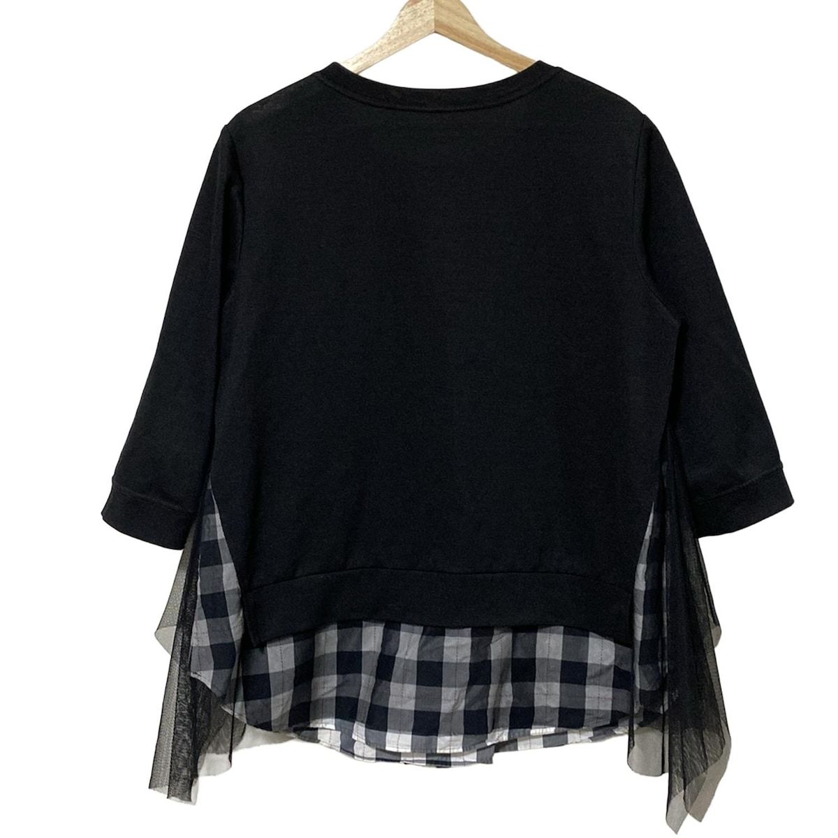 Leilian(レリアン) チュニック サイズ13+ S レディース - 黒×白×レッド