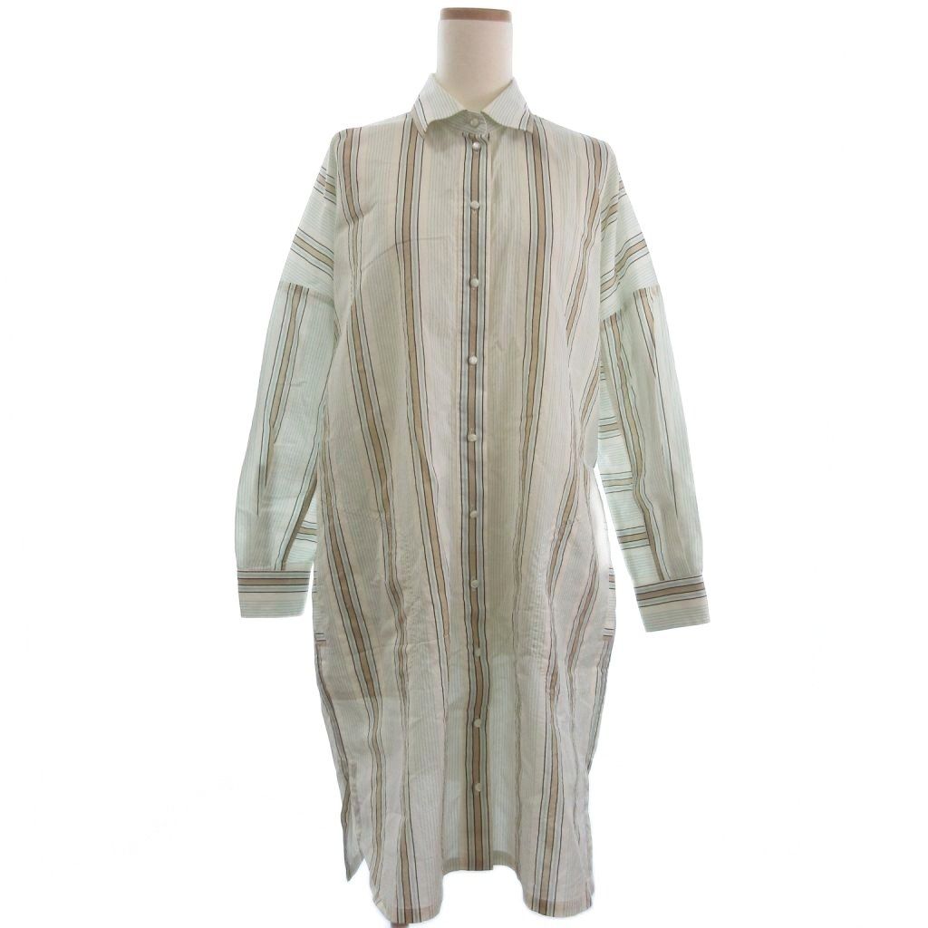 マックスマーラ MAX MARA シャツ ワンピース ストライプ ミディ丈 長袖