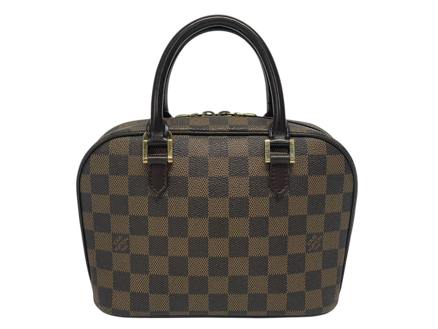 LOUIS VUITTON ルイヴィトン サリア ミニ ハンドバッグ N 51286 ダミエ エベヌ ブラウン PVC レザー ゴールド金具 4 b 009724