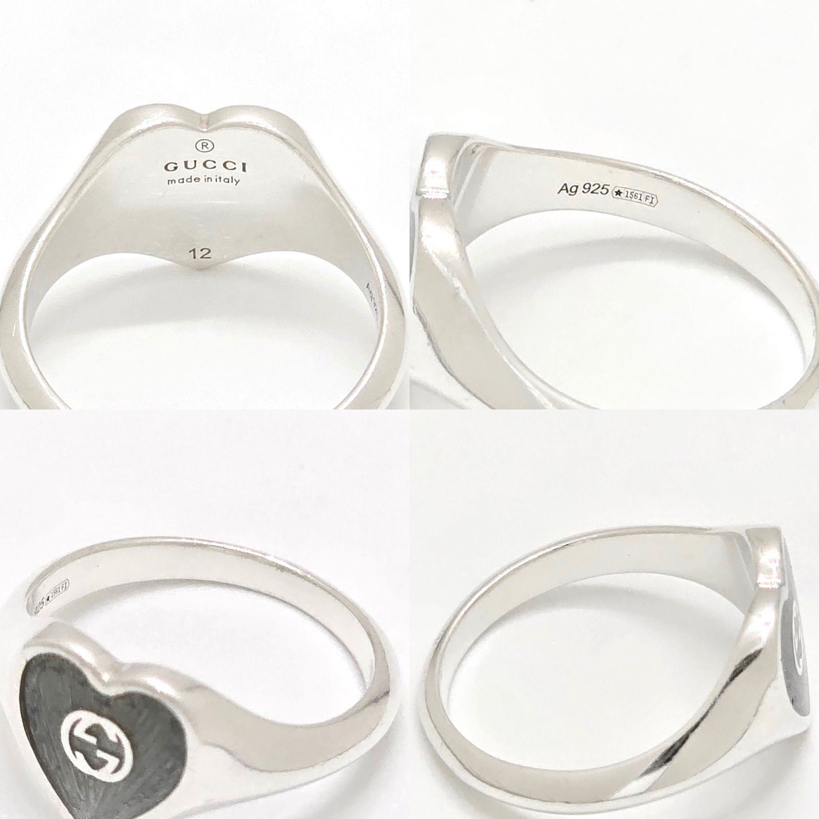 GUCCI グッチ 645544 インターロッキングG ハート付き リング 12 約11