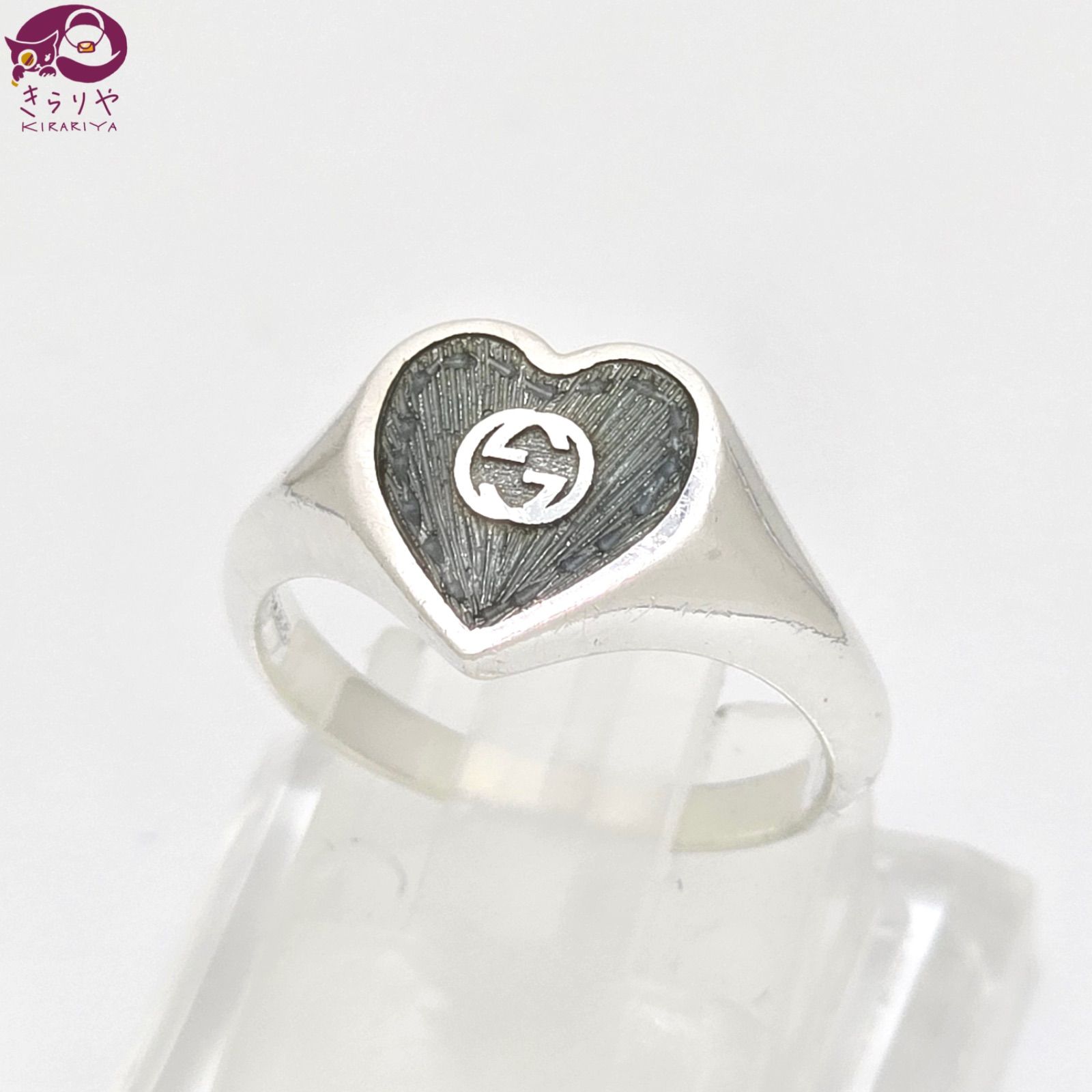 GUCCI グッチ 645544 インターロッキングG ハート付き リング 12 約11