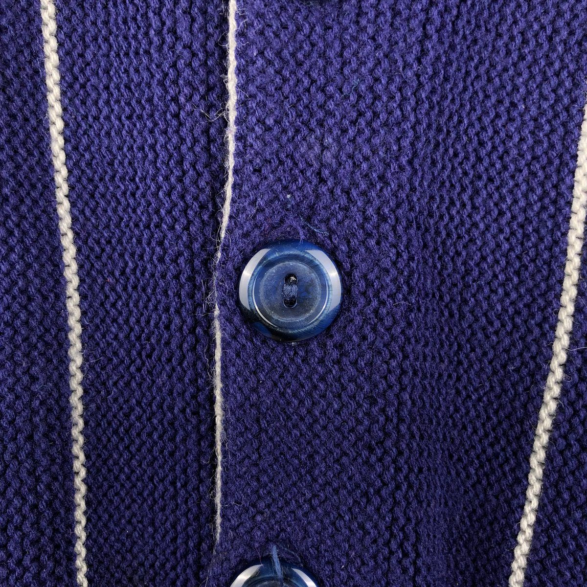 シュプリーム ラコステ ポイントロゴ ストライプ カーディガン 青 M Supreme LACOSTEシュプリーム ラコステ ストライプカーディガン