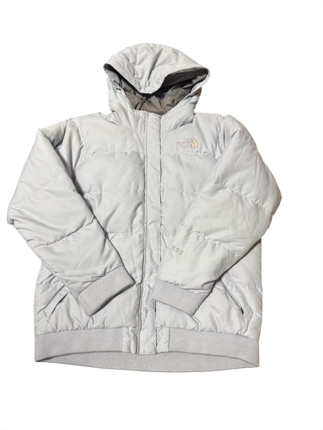  THE NORTH FACE ノースフェイス キッズ ダウンジャケット 140 グースダウン フード付き ライトグレー 550フィル その他 ジャケット ブルゾン