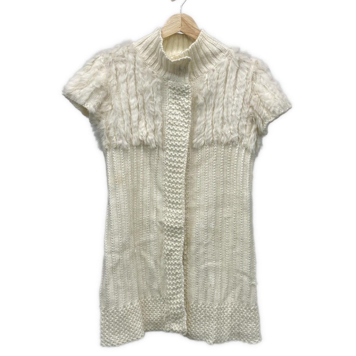 PAOLA FRANI パオラ フラーニ カーディガン サイズUSA 6 M レディース - アイボリー 半袖 ニット ラビット ラパン