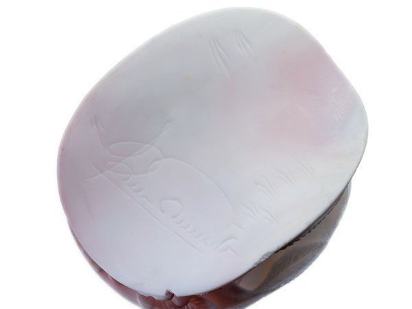 ジュエリー極】作家品 サイン刻印有 花とツインフェイス コンクシェル